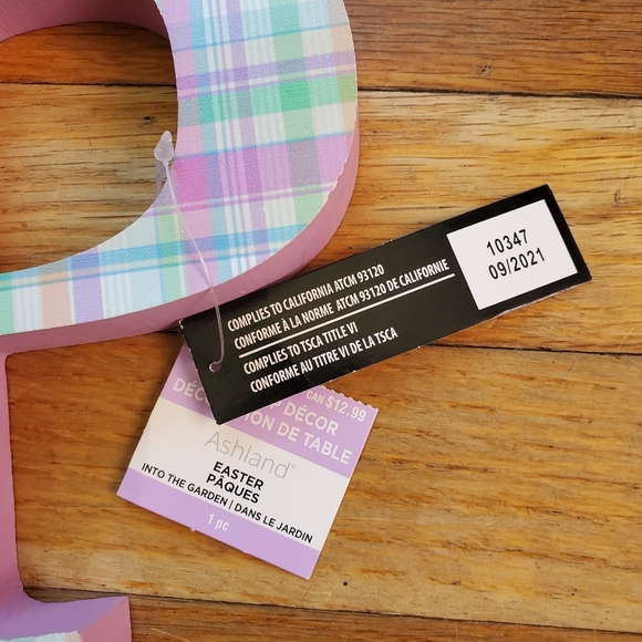 Letter P plaid wood tabletop‎ decor NWT - Picture 3 of 7